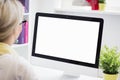 Blank computer display for your own presentation Royalty Free Stock Photo