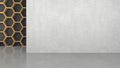 Blank concrete wall with hexagons pattern background. Royalty Free Stock Photo