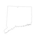 Blank Connecticut vector map silhouette illustration isolated on white background.