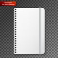 Blank copybook template with elastic band