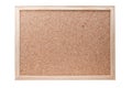 Blank cork board with a wooden frame isolated