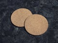 Blank cork coasters Royalty Free Stock Photo