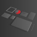 Blank Corporate Set isolated on black mock up