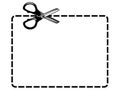 Blank coupon cutout isolated scissor