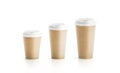 Blank craft brown paper cup mockup isolated