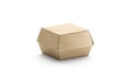 Blank craft burger box mockup, isolated, side view