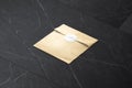 Blank craft square paper bag with sticker mockup