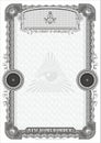 Vertical form for creating a Masonic certificate black Royalty Free Stock Photo