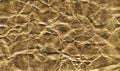 Blank crumpled golden paper textured background isolated