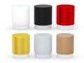 Blank cylindrical box packaging set with cap, clipping path incl