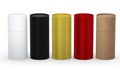 Blank cylindrical box packaging set with clipping path