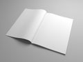 Blank 3D illustration opened magazine, book, booklet or brochure. Royalty Free Stock Photo