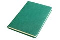 Blank dark green leather notebook isolated on white background Royalty Free Stock Photo