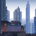 Modern and Futuristic City View Vector Illustration Royalty Free Stock Photo