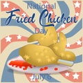 National Fried Chicken Day Vector Illustration Royalty Free Stock Photo