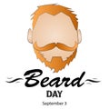 Happy Beard Day Sign and Vector Illustration