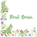 Floral Leaves Frame and Border Decorative Ornaments Vector Royalty Free Stock Photo