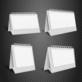 Blank desk paper calendar. Empty folded envelope with spring vector illustration Royalty Free Stock Photo