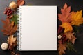 blank diary autumn Thank giving falling decoration Generative AI