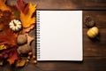 blank diary autumn Thank giving falling decoration Generative AI