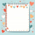 Blank diary notebook, mini heart, AI generate.