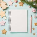 Blank diary page pastel, Christmas , AIgenerate