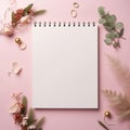 Blank diary page pastel , Christmas , AIgenerate