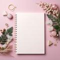 Blank diary page pastel , Christmas , AIgenerate