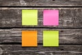 Blank different colors sticky note paper sheets