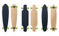 Blank different longboard skateboard model vector