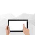 Blank Digital Tablet And Hands Vector