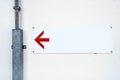 Blank direction sign with red arrow Royalty Free Stock Photo