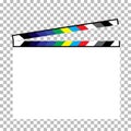 Blank director clapboard on transparent background vector