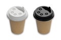 Blank disposable cardboard paper coffee cup with cap mockup