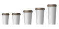 Blank disposable cup with cover, Extra, Small, Medium, Large