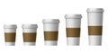 Blank disposable cup with cover and heat proof paper, Extra, Small, Medium, Large