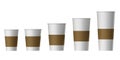 Blank disposable cup with heat proof paper, Extra, Small, Medium, Large