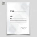 A blank document template features areas for a title, name, date, and signature. The Royalty Free Stock Photo