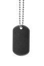 Blank dog tag isolated on white Royalty Free Stock Photo