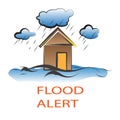 Flood Alert Sign and Illustration