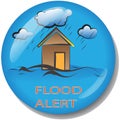 Flood alert and warning sign pin Royalty Free Stock Photo