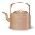 Water Kettle with Wooden Pattern and Texture