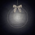 Blank drawing empty round banner on chalkboard background