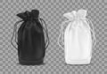 Blank drawstring polyester tote bag.