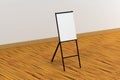 The blank easel board with wooden floor background, 3d rendering Royalty Free Stock Photo