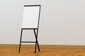 The blank easel board with wooden floor background, 3d rendering Royalty Free Stock Photo