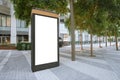 Blank electronic advertising poster with blank space screen for text message or promotional content, clear banner in