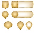Blank Elegant Golden Vector Web Buttons Pins and Sliders Royalty Free Stock Photo
