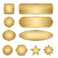 Blank Elegant Golden Vector Web Buttons