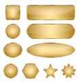 Blank Elegant Golden Vector Web Buttons Royalty Free Stock Photo